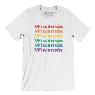 Wisconsin Pride Men/Unisex T-Shirt-White-Allegiant Goods Co. Vintage Sports Apparel