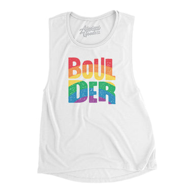 Boulder Colorado Pride Women's Flowey Scoopneck Muscle Tank-Allegiant Goods Co. Vintage Sports Apparel