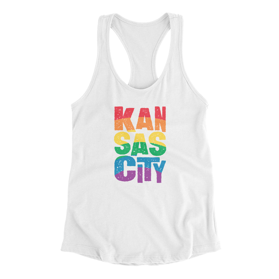 Kansas City Pride Women's Racerback Tank-White-Allegiant Goods Co. Vintage Sports Apparel