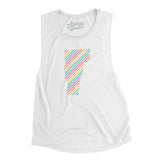 Vermont Pride State Flowey Scoopneck Muscle Tank-White-Allegiant Goods Co. Vintage Sports Apparel