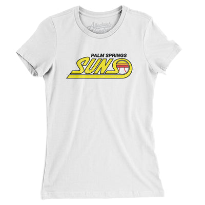 Palm Springs Suns Baseball Women's T-Shirt-White-Allegiant Goods Co. Vintage Sports Apparel