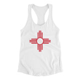 New Mexico State Flag Women's Racerback Tank-White-Allegiant Goods Co. Vintage Sports Apparel