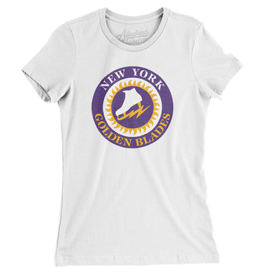 New York Golden Blades Hockey Women's T-Shirt-White-Allegiant Goods Co. Vintage Sports Apparel