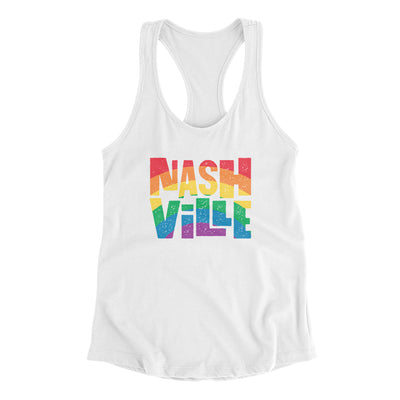 Nashville Tennessee Pride Women's Racerback Tank-White-Allegiant Goods Co. Vintage Sports Apparel