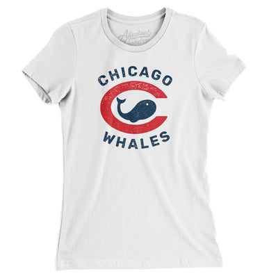 Chicago Whales Baseball Women's T-Shirt-White-Allegiant Goods Co. Vintage Sports Apparel