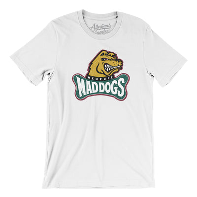 Memphis Mad Dogs Football Men/Unisex T-Shirt-White-Allegiant Goods Co. Vintage Sports Apparel