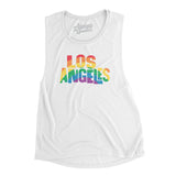 Los Angeles California Pride Women's Flowey Scoopneck Muscle Tank-Allegiant Goods Co. Vintage Sports Apparel