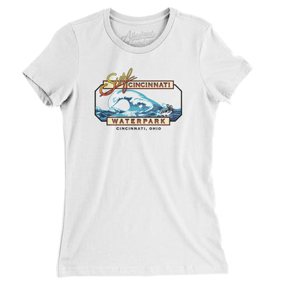 Surf Cincinnati Amusement Park Women's T-Shirt-White-Allegiant Goods Co. Vintage Sports Apparel