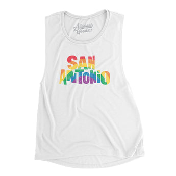 San Antonio Texas Pride Women's Flowey Scoopneck Muscle Tank-Allegiant Goods Co. Vintage Sports Apparel