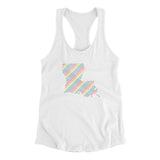 Louisiana Pride State Women's Racerback Tank-White-Allegiant Goods Co. Vintage Sports Apparel