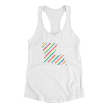 Louisiana Pride State Women's Racerback Tank-White-Allegiant Goods Co. Vintage Sports Apparel