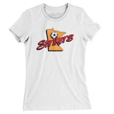 Minnesota Strikers Soccer Women's T-Shirt-White-Allegiant Goods Co. Vintage Sports Apparel