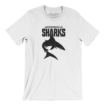 Jacksonville Sharks Football Men/Unisex T-Shirt-White-Allegiant Goods Co. Vintage Sports Apparel
