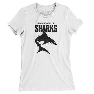 Jacksonville Sharks Football Women's T-Shirt-White-Allegiant Goods Co. Vintage Sports Apparel