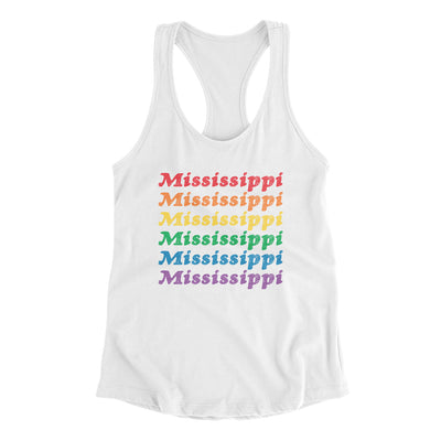 Mississippi Pride Women's Racerback Tank-White-Allegiant Goods Co. Vintage Sports Apparel