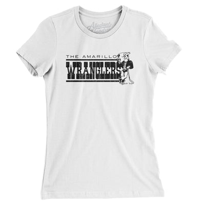 Amarillo Wranglers Hockey Women's T-Shirt-White-Allegiant Goods Co. Vintage Sports Apparel