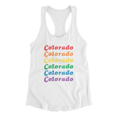 Colorado Pride Women's Racerback Tank-Allegiant Goods Co. Vintage Sports Apparel