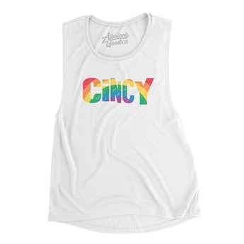Cincinnati Ohio Pride Women's Flowey Scoopneck Muscle Tank-Allegiant Goods Co. Vintage Sports Apparel