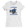Chicago Bluesmen Roller Hockey Women's T-Shirt-White-Allegiant Goods Co. Vintage Sports Apparel