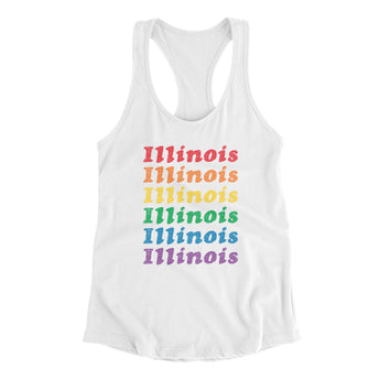 Illinois Pride Women's Racerback Tank-Allegiant Goods Co. Vintage Sports Apparel