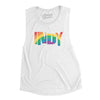 Indianapolis Indiana Pride Women's Flowey Scoopneck Muscle Tank-White-Allegiant Goods Co. Vintage Sports Apparel