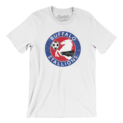 Buffalo Stallions Soccer Men/Unisex T-Shirt-White-Allegiant Goods Co. Vintage Sports Apparel