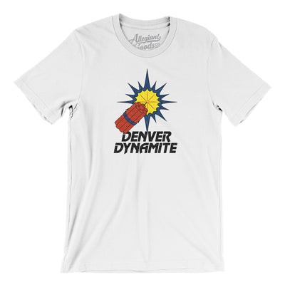 Denver Dynamite Arena Football Men/Unisex T-Shirt-White-Allegiant Goods Co. Vintage Sports Apparel