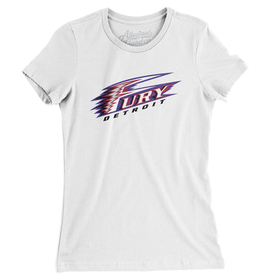 Detroit Fury Arena Football Women's T-Shirt-White-Allegiant Goods Co. Vintage Sports Apparel