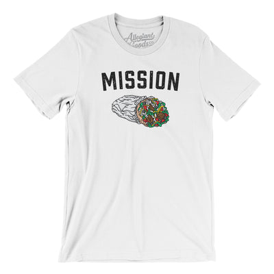 Mission Burrito Men/Unisex T-Shirt-White-Allegiant Goods Co. Vintage Sports Apparel