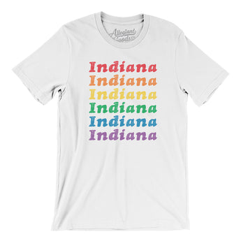 Indiana Pride Men/Unisex T-Shirt-White-Allegiant Goods Co. Vintage Sports Apparel