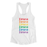 Iowa Pride Women's Racerback Tank-White-Allegiant Goods Co. Vintage Sports Apparel