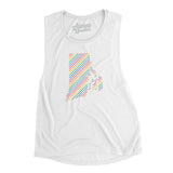 Rhode Island Pride State Flowey Scoopneck Muscle Tank-White-Allegiant Goods Co. Vintage Sports Apparel