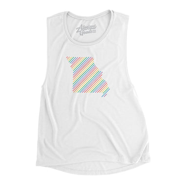 Missouri Pride State Flowey Scoopneck Muscle Tank-Allegiant Goods Co. Vintage Sports Apparel