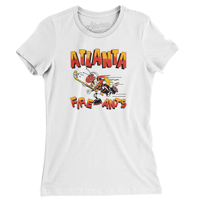 Atlanta Fire Ants Roller Hockey Women's T-Shirt-White-Allegiant Goods Co. Vintage Sports Apparel