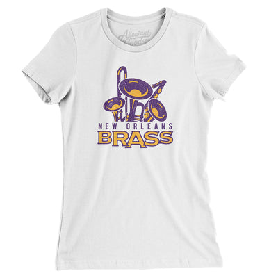 New Orleans Brass Hockey Women's T-Shirt-White-Allegiant Goods Co. Vintage Sports Apparel