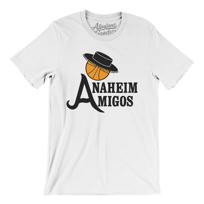 Anaheim Amigos Basketball Men/Unisex T-Shirt-White-Allegiant Goods Co. Vintage Sports Apparel