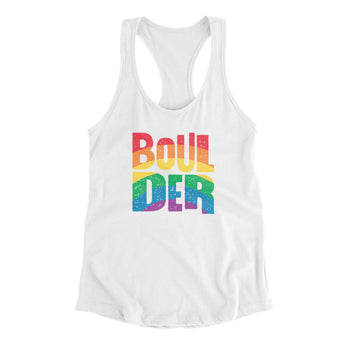 Boulder Colorado Women's Racerback Tank-Allegiant Goods Co. Vintage Sports Apparel