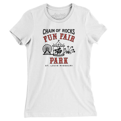 Chain of Rocks Amusement Park Women's T-Shirt-White-Allegiant Goods Co. Vintage Sports Apparel