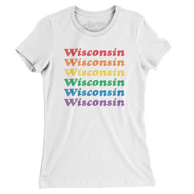 Wisconsin Pride Women's T-Shirt-White-Allegiant Goods Co. Vintage Sports Apparel