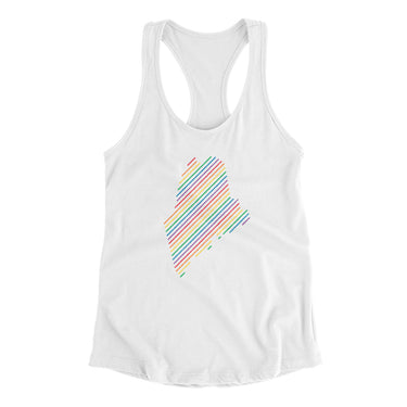 Maine Pride State Women's Racerback Tank-White-Allegiant Goods Co. Vintage Sports Apparel