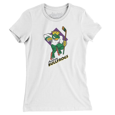 Anaheim Bullfrogs Roller Hockey Women's T-Shirt-White-Allegiant Goods Co. Vintage Sports Apparel