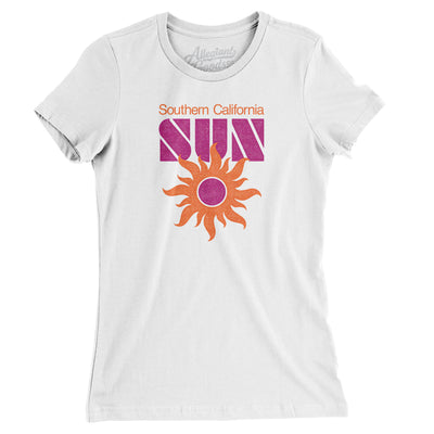 Southern California Sun Football Women's T-Shirt-White-Allegiant Goods Co. Vintage Sports Apparel