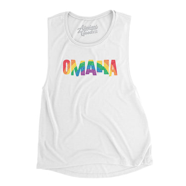 Omaha Nebraksa Pride Women's Flowey Scoopneck Muscle Tank-Allegiant Goods Co. Vintage Sports Apparel