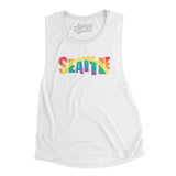 Seattle Washington Pride Women's Flowey Scoopneck Muscle Tank-Allegiant Goods Co. Vintage Sports Apparel