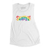 Seattle Washington Pride Women's Flowey Scoopneck Muscle Tank-White-Allegiant Goods Co. Vintage Sports Apparel