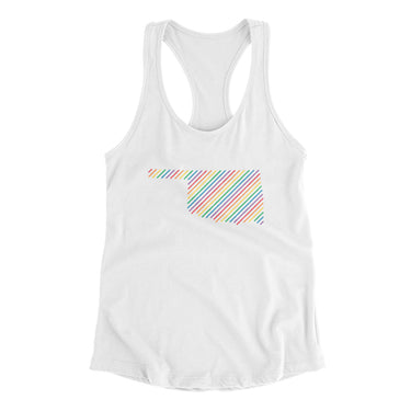 Oklahoma Pride State Women's Racerback Tank-White-Allegiant Goods Co. Vintage Sports Apparel