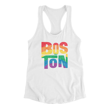 Boston Massachusetts Pride Women's Racerback Tank-Allegiant Goods Co. Vintage Sports Apparel