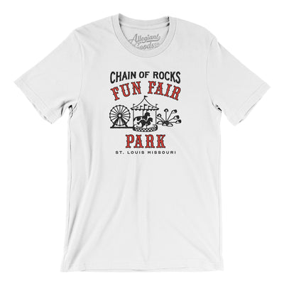 Chain of Rocks Amusement Park Men/Unisex T-Shirt-White-Allegiant Goods Co. Vintage Sports Apparel