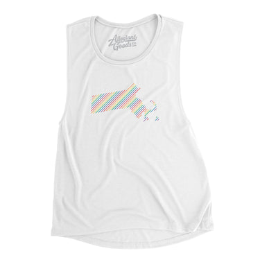 Massachusetts Pride State Flowey Scoopneck Muscle Tank-Allegiant Goods Co. Vintage Sports Apparel