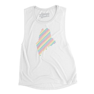 Maine Pride State Flowey Scoopneck Muscle Tank-Allegiant Goods Co. Vintage Sports Apparel